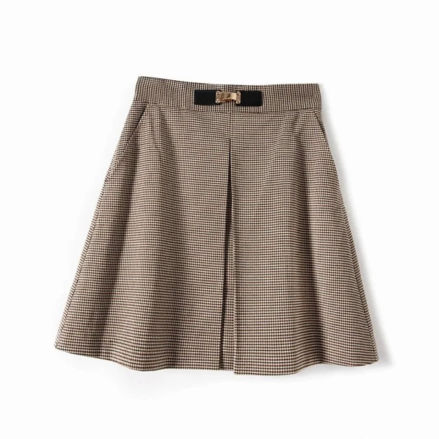 Skirt Women High Waist Office Skirts Vintage Plaid Mini Skirt