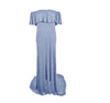 Mercerized cotton pregnant women ruffled collar trailing dress long skirt