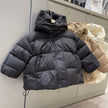 Solid Color Warm Down Cotton Jacket Short Baby Hooded Coat