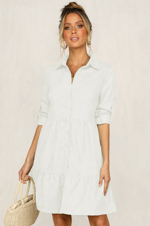 Single-breasted shirt women dress