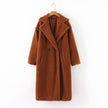 Mid-length lamb fur coat trench coat