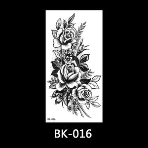 Black and white sketch flower tattoo stickers