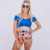 Printed pregnant women split swimsuit