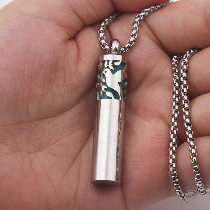 Men's Titanium Steel Simple Perfume Necklace