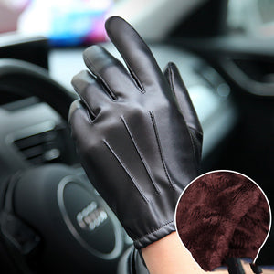 WARMEN men's PU leather gloves