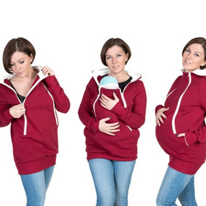 Maternity coat pregnant hoodie