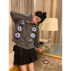 Retro Small Short Soft Glutinous Flower Sweater Women