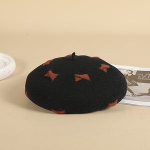 Wool Cap Children's Warm Painter Bow Beret