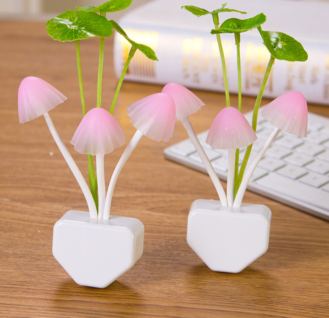 Color LED Mushroom Light, 3 Colors, With Sensor, Novelty, 220v