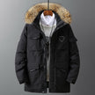 Outdoor men and women mid-length loose couple custom thick coat