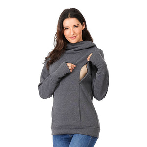 Pregnant women thick hooded sweater