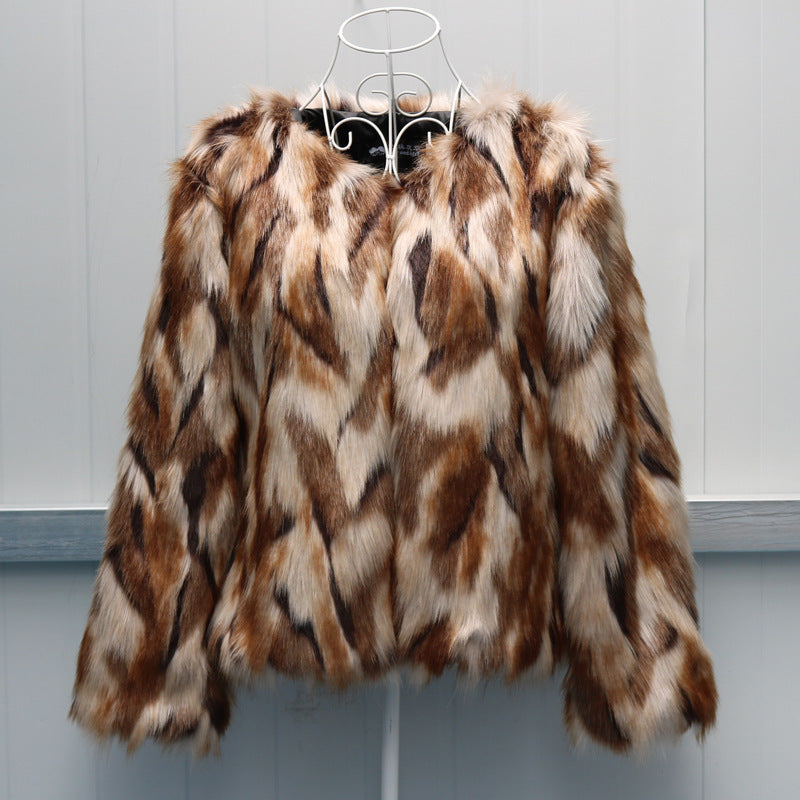 Short fox fur coat