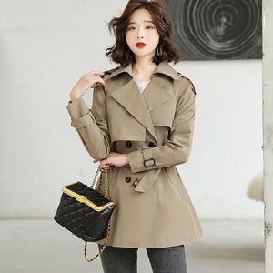 Mid-length Tooling British Style Temperament Was Thin Spring Coat Women