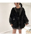 Faux Fox Fur Mid-length Fur Coat