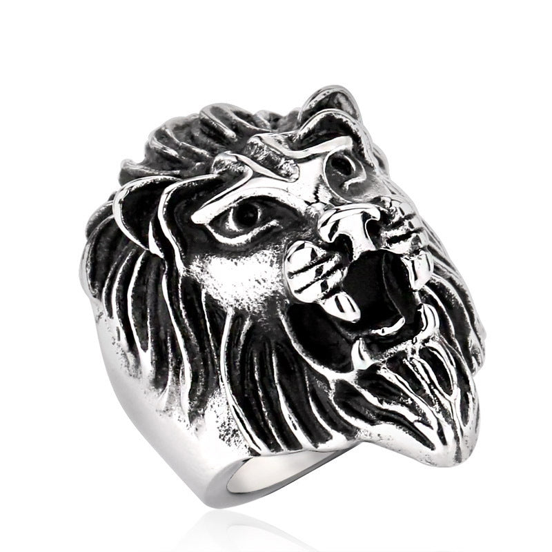 Animal Ring Titanium Steel Vintage Men