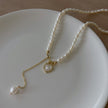 French Gentle Natural Pearl Heart Shell Necklace For Women