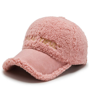 Lamb Plush Winter Hat Children's Warm Color Combination Fashion Versatile