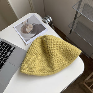 Loose Wool Knitted Warm Wool Bucket Hat