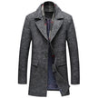 Men Casual Woolen Coat With Scarf