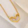 New Heart Shaped Stainless Steel Hollow Necklace For Men And Women Couples Jewelry