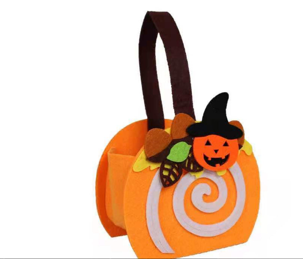 Halloween Pumpkin Bag Creative Halloween Cookie Candy Gift Bag Halloween Treat Or Trick Props Handheld Basket