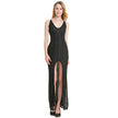 V-Neck Halter Dress Banquet Dress Slit Lace Dress