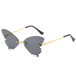 Butterfly Rimless Sunglasses Street Shooting Funny Sunglasses