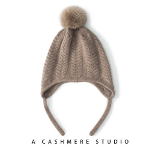 New Cashmere Ear Protection Twisted Thickened Solid Color Wool Knitted Hat