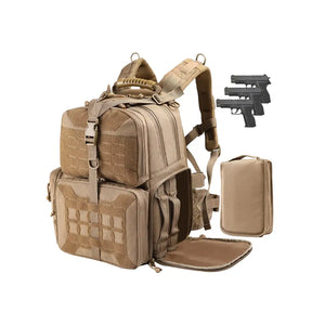 Tactical Range Backpack Bag 3 Pistol Carrying Case