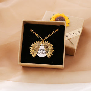 Sunshine Sunflower Necklace Women Men