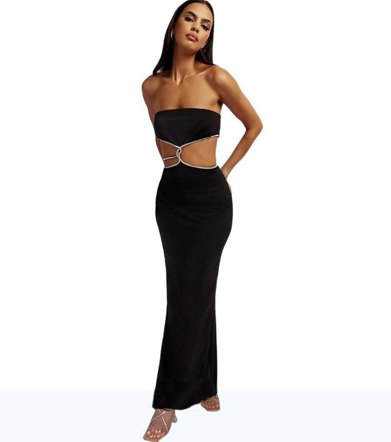 Women's Fashion Hollowed-out Slim Fit Slit Dress