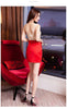 Nightclub Bar Sexy Dress V-neck Lace Splicing Hip Wrap Short Skirt Hotel KTV Foot Bath Night Work Clothes