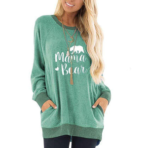 Letter Printing Round Neck Contrast Color Pocket Sweatshirt