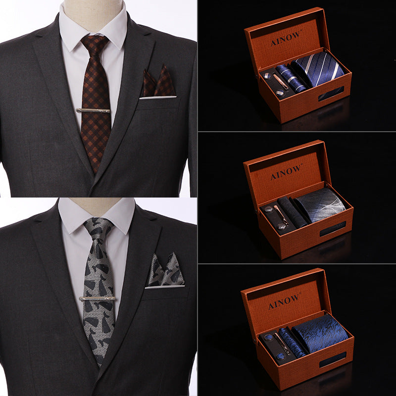 Business Wedding Gift Box 6-piece Men's Tie Set