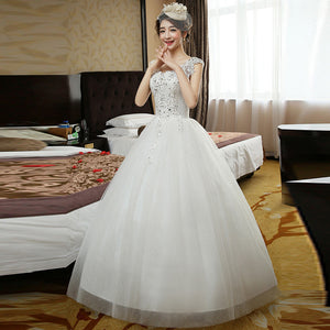 Double shoulder bridal dress