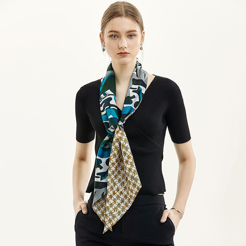 Double sided silk scarf