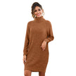 Three-color loose long sweater dress lazy sweater