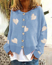 Women's Heart Sweater Single Breasted Cardigan Knitwear Coat Outwear