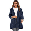 Jacket Solid Flowers Coats Big For women Trench Coat Puffy