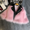 Children's wool sweater imitation fox fur coat