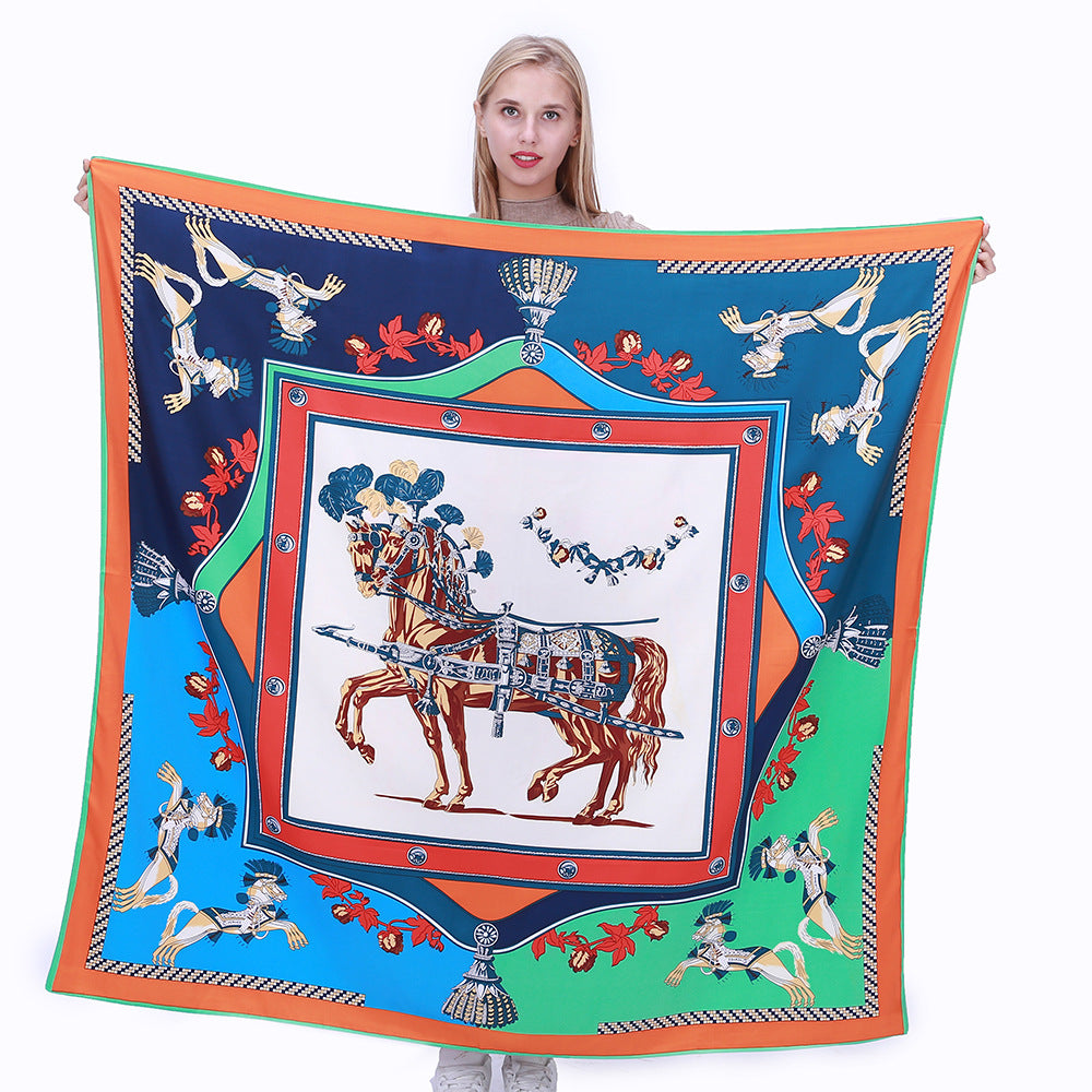 Twill imitation silk scarf