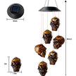 Halloween Skull Wind Chimes Solar Powered LED Light For Garden Decoration Outdoor Elegant Wind Chimes Decor Garden Ornaments