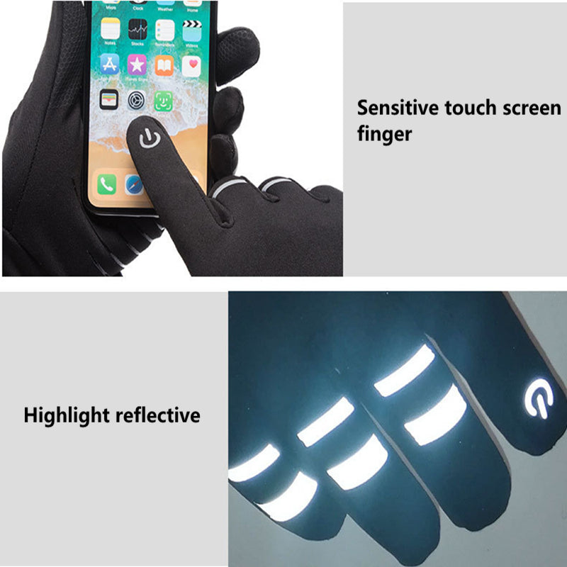 Reflective plus velvet warm gloves