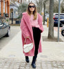 Mid-length lamb fur coat trench coat