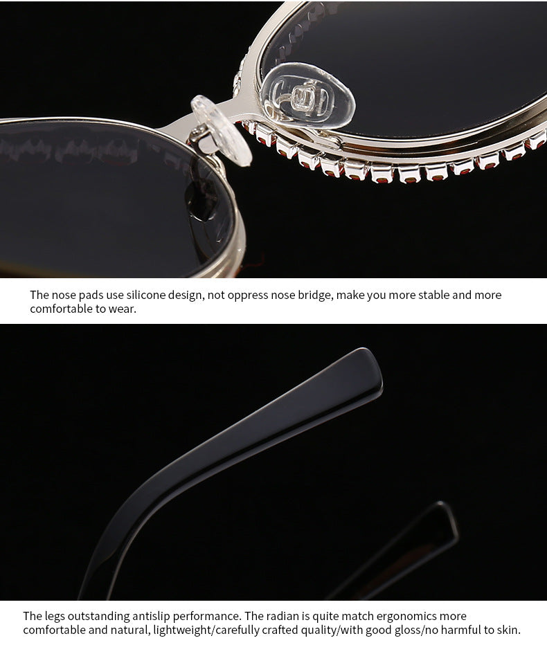 Fashionable Cat Eye Shaped Diamond Studded Sunglasses