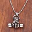 Gym dumbbell necklace