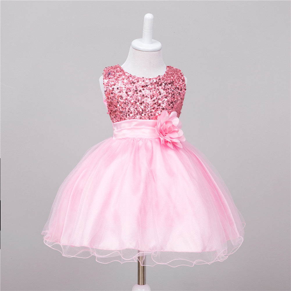 Baby Sequin Dress Flower Girl Wedding Princess Dress