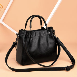 Women's Bags Soft Leather Retro Bucket Bag Handbag