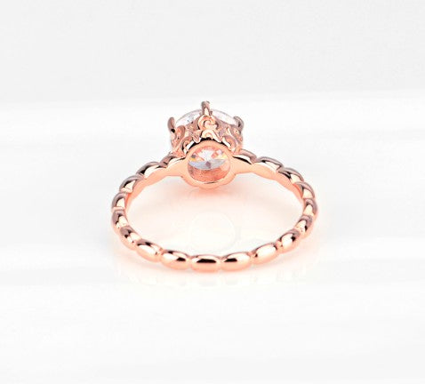 925 Silver Diamond Ring Rose Gold