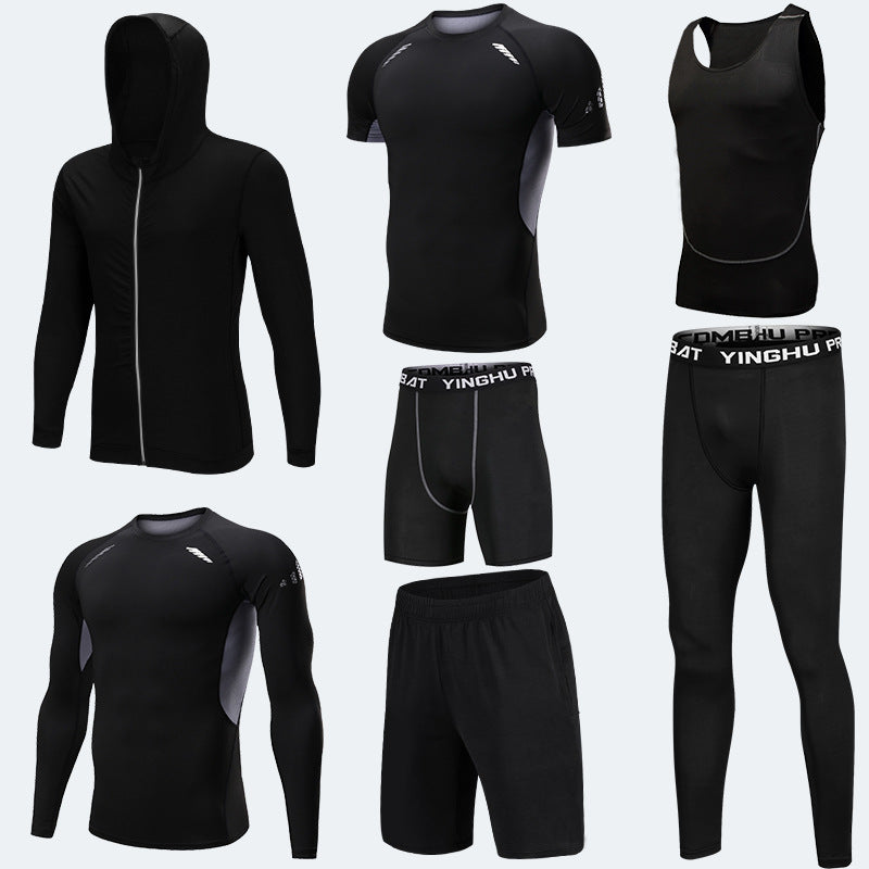 Running Workout Clothes Men 7pcs Jogging Tights set of underwear Gym Fitness sports sets